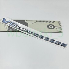 1X Für Mercedes Benz V6 KOMPRESSOR Schriftzug Chrom Emblem Aufkleber Silber