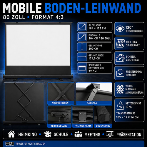Mobile beamerleinwand zoll - beamerleinwand,