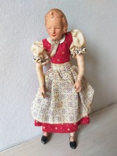 Caco Biegepuppe Frau im Dirndl Puppenstube frühe 50er Jahre M 1:12
