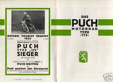 PUCH TYPE 175 PROSPEKT 1926 MOTORRAD SPORT TOUREN  GRAZ ÖSTERREICH OLDTIMER