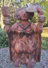 Ton Figur Maya Azteken Mexiko Mittelamerika Handarbeit 31cm Souvenir Sammler
