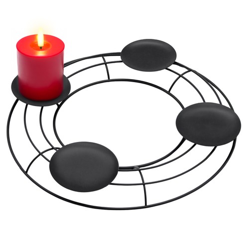 Metall adventskranz schwarz - schwarz,