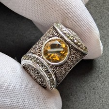 Art Deco Ring TF Theodor Fahrner Citrin Markasit Pforzheim alt c. 1930 RG 49