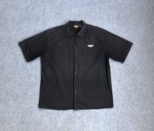 HARLEY DAVIDSON Herren Vintage Hemd Kurzarm Shirt Gr. XL Logo A12806 Schwarz