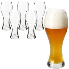 6er Set Weizenbiergläser klar 0,5L Weißbier-Glas klassisch Hefeweizen Bier-Glas
