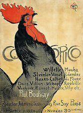 Cocorico Theophile-Alexandre Steinlen Gockel Plakat Kamm Tiere Krähen B A3 03234