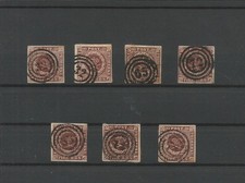  7 Stück alte  Briefmarken,  Dänemark, gestempelt verschiedene Nummern