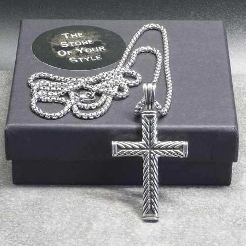 Kette mit kreuz edelstahl - mit,