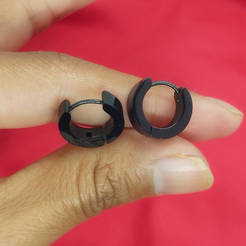 Ohrringe creolen schwarz - ohrringe, 12mm