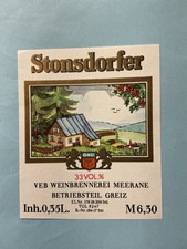 Schnapsetikett BT. Greiz Thüringen Weinbrennerei Meerane DDR Originale