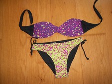 SanSelle Bikini sexy  schwarz mit Gold und lila grün Gr. 36 Neu o. E.