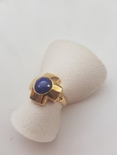 Gold Ring 18k mit Lapis Lazuli Neu Große 54