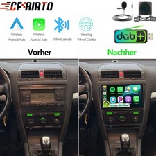 DAB+ 64G CarPlay Android 15 Autoradio Navi Für Skoda Octavia 2 1Z3 1Z5 2004-2013