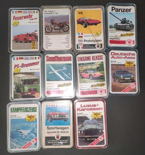 11x vintage quartett sammlung - vintage,