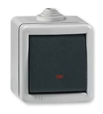 Aufputz Kreuzschalter mit Glimmlampe 10AX/250V~ / IP55 (Metall) grau anthrazit