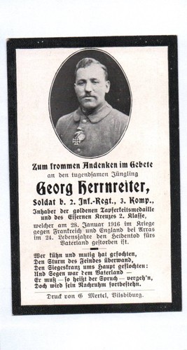 Sterbebild arras 1916 - arras, 2