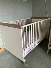 Kinderbett Gitterbett 70cm x 140cm Paidi Vanessa weiß ecru/Holz umbaubar