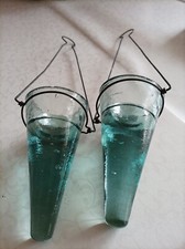 2 Windlicht Kerzenleuchter Hängewindlicht Glas Shabby Chic Landhaus Vintage