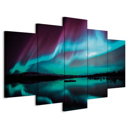 Polarlicht vlies leinwandbild - polarlicht,