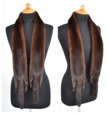 Z435 ECHTER NERZKRAGEN NERZ FELL PELZ SCHAL GANZE FELLE KRAWATTE MINK FUR COLLAR