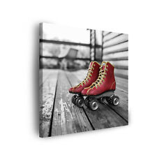 Leinwand-Bilder Vintage Rote Rollschuhe Größe: 40x40-90x90 cm
