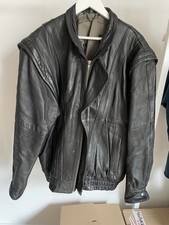 Herren Lederjacke Schwarz Gr L