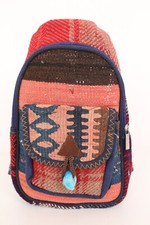 Kelim Kilim Rucksack gewebt Muster Tasche Seitentaschen vintage Backbag bunt