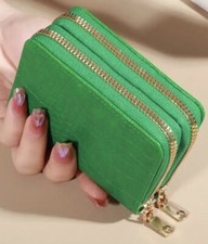 GELDBÖRSE BRIEFTASCHE INNEN VIEL PLATZ KARTEN+SCHEINE VEGANES LEDER TOLLES GRÜN