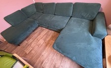 Wohnlandschaft Cord Smaragdgrün - Schlaffunktion und Bettkasten Wohnzimmer