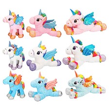Plüsch Einhorn mit Flügeln M bis XXL Pink Weiß Kuscheltier Stofftier Pferd