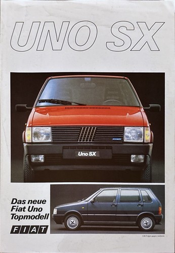 Fiat uno prospekt brochure - fiat,
