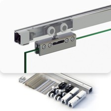 Schiebetürbeschlag für Glastüren, Laufschiene 180 cm, 1 Tür bis 100 kg