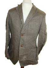 Alviero Martini Leinen Jacke Sakko Gr 48  Braun La Clausse Herren Designer