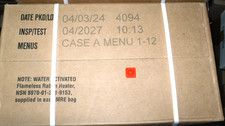 1 Karton US MRE MEAL CASE A  MENU Nr. 1-12  EPA INSP/TEST: 04-2027 OVP