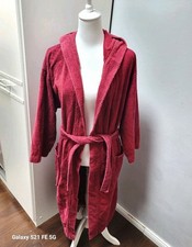 Unisex Bademantel mit Kapuze | ARUS | S/M | Burgunderrot