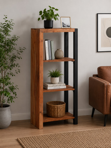Bücherregal akazienholz - bücherregal,