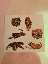 Sticker Aufkleber Glitzer Prismatisch Tiger ?? Goldrand Vintage 90er sammeln