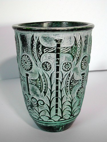 Keramik becher vase - keramik, relief