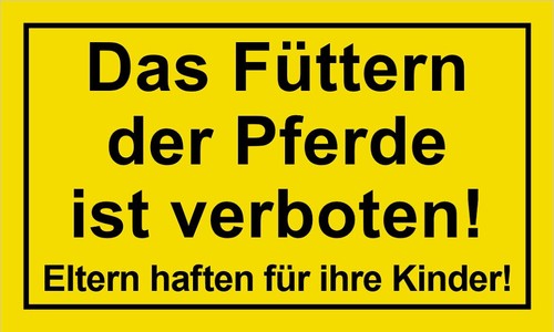 Schild das füttern - schild,