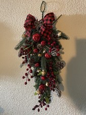 Weihnachten Tür / Wand Gesteck Rot Gold 50 Cm  Dekoration