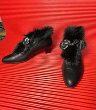 SCHICKE HUSH PAPPIES DAMEN STIEFELETTEN PUMPS Gr.41 WEICHES ECHTLEDER PLÜSCHFELL