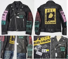Diesel Lederjacke Echtleder Nieten Jacke Biker Punk Moto Grunge Rock Leder Gr. M