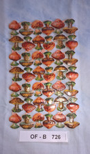 OF-B726 M: Bogen  Pilze, 6017,  alte Glanzbilder Scraps Oblaten, Prägedruck