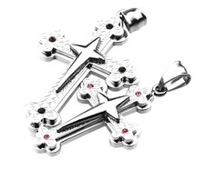 Paar- Anhänger Edelstahl 2 er Set 316L Kreuz Silber Kreuzanhänger Kreuzschmuck