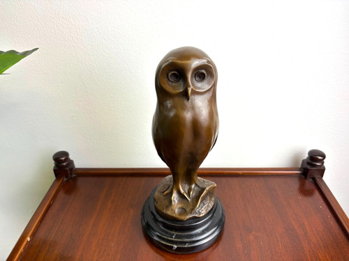 Bronze skulptur eule art deco - eule,