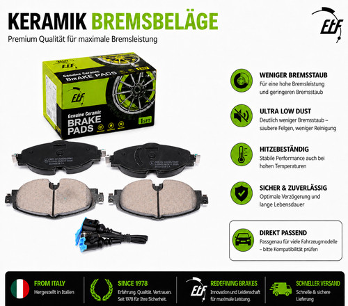 Etf keramik bremsbeläge vorne - etf,