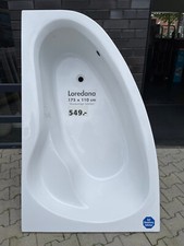 Loredana Asymetrische Wanne Acryl weiss 1750 x 1100 mm Musterabverkauf ABHOLUNG