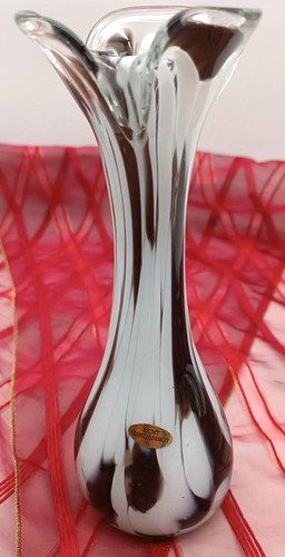 Vase aus schwarzbraun weissem - vase, schwarzbraun/weissem