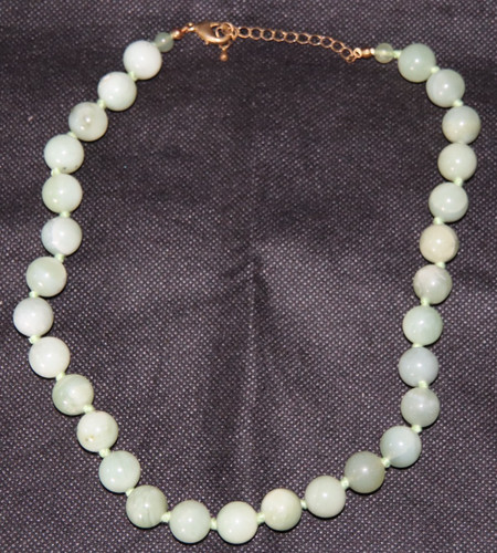 Halskette jade perlenform - jade-, perlenform,
