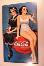 Coca-Cola Werbung Pappplakat 1970erJahre USA Replikat Poster von 1936 cardboard